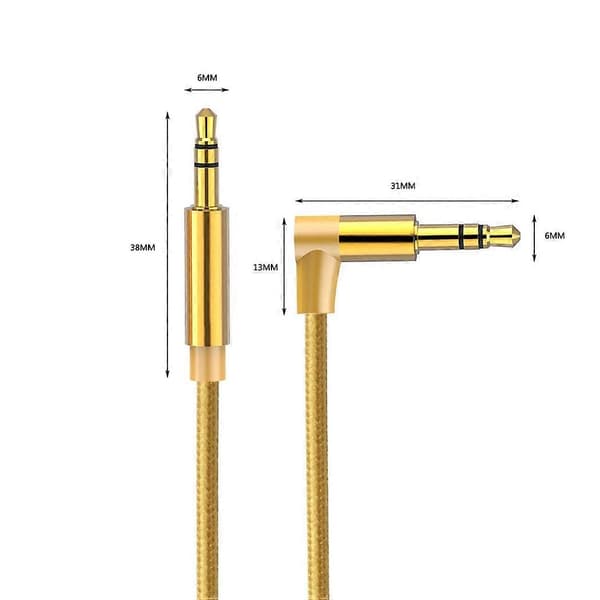 AV01 3,5 mm hann til hann albue lydkabel, lengde: 2 m