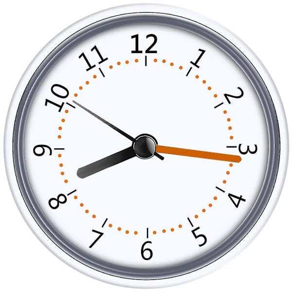 Mini duschklocka Vattentät Ip24 Väggklocka Sugkopp Badrumsklocka Akryl Face Suction Clock (haoyi