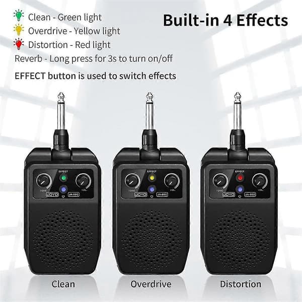 Mini Elektrisk Gitarrförstärkare 5W Uppladdningsbar Gitarrförstärkare Portabel Bluetooth Övningsförstärkare med 4 E
