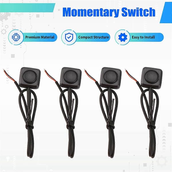 4 stk. Momentary Switch Momentary Trykknap ON Off Switch 12V 24V Overflademonteret Mini Knap Switch