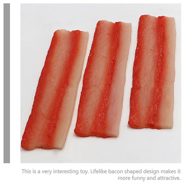 3 st Fidget Stretchy Sensoriska Leksaker Realistiska Bacon Modeller Imitation Bacon Strips