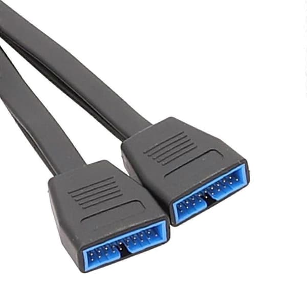 USB 3.0 19-Pin Header 1 till 2 Splitter Moderkortskabel Inget Mer Trassel 20CM