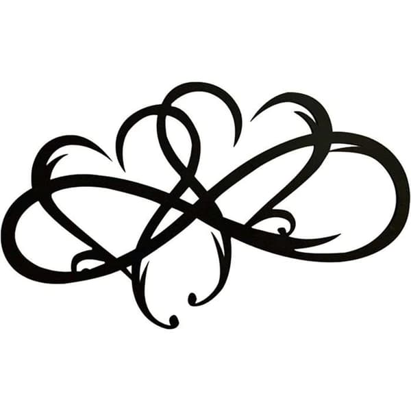 Vægdekoration - PZCC - Infinity Hjerte - Sort metal - Moderne design - Ophæng