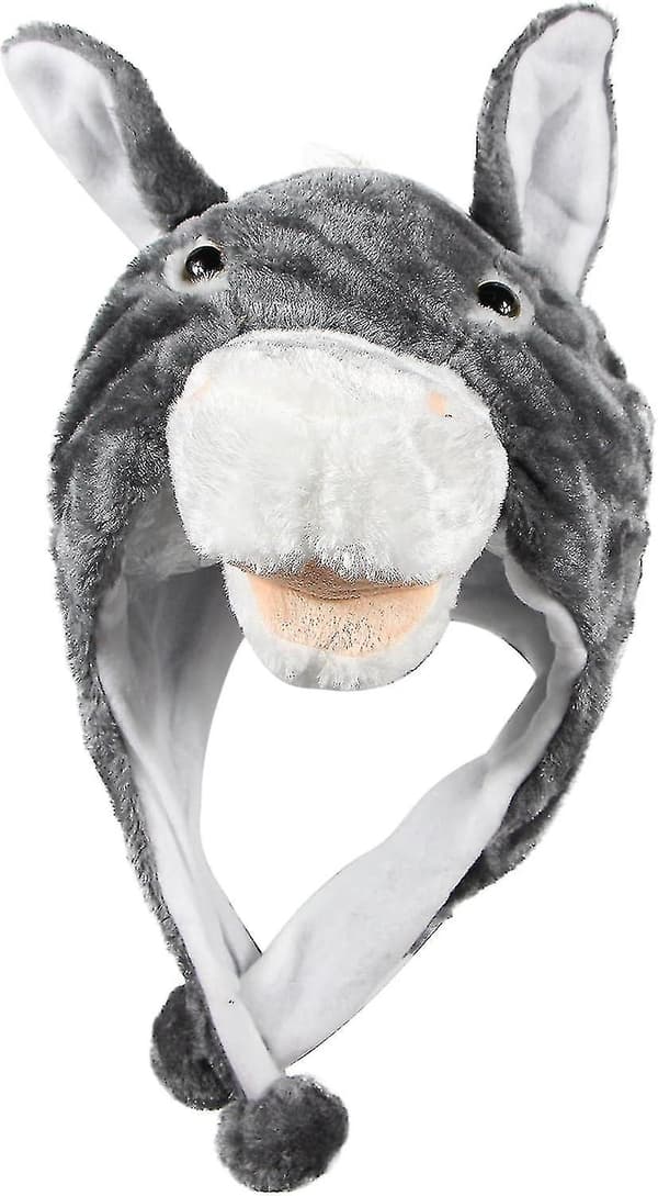 Plushdjurshättor i en storlek, polyester med fleecefoder, hög kvalitet