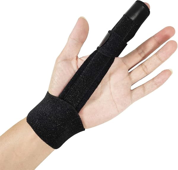 F Triggerfinger-skena med justerbart aluminiumfingerstöd för brutna fingrar