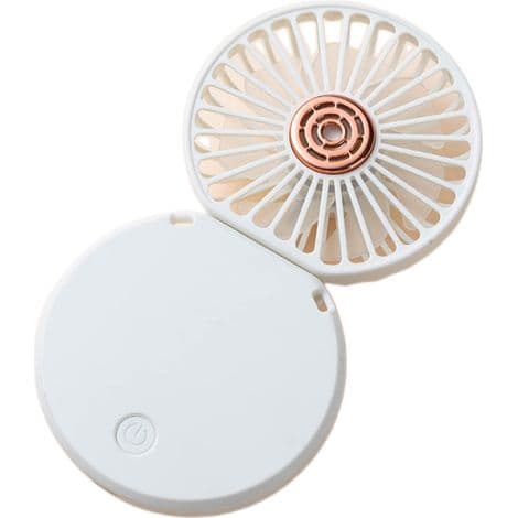 Mini bærbar ventilator genopladelig via USB. Kompakt og foldbar bordventilator med 3 hastigheder. (Hvid)