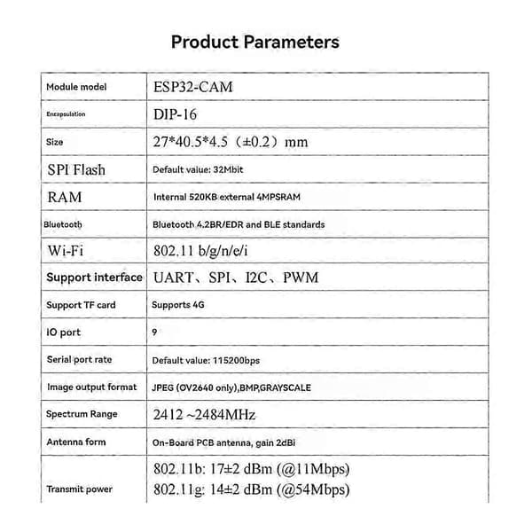 Højkvalitets splinterny ESP32-CAM udviklingskort WiFi modul ESP32 WIFI