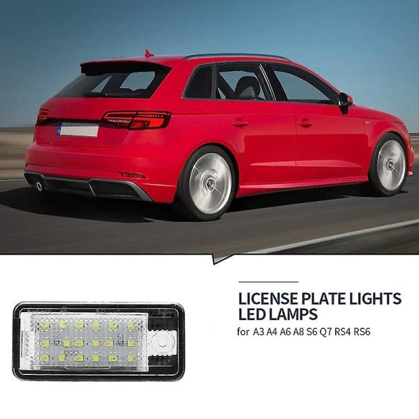 Bil LED Nummerplate Lys Lampe Hvit For - A3 S3 8p A4 B6 B7 A5 A6 4f A8 S8