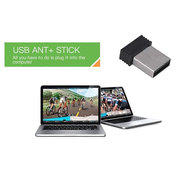 Mini ANT+USB Stick Adapter Bærbar Dongle Port til Zwift Wahoo Bkool Cykelspil Sort
