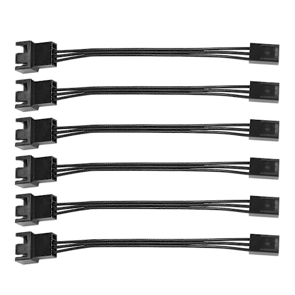 6 stk. 4-pins PWM til 3-pins Standard Fan Adapterkabel