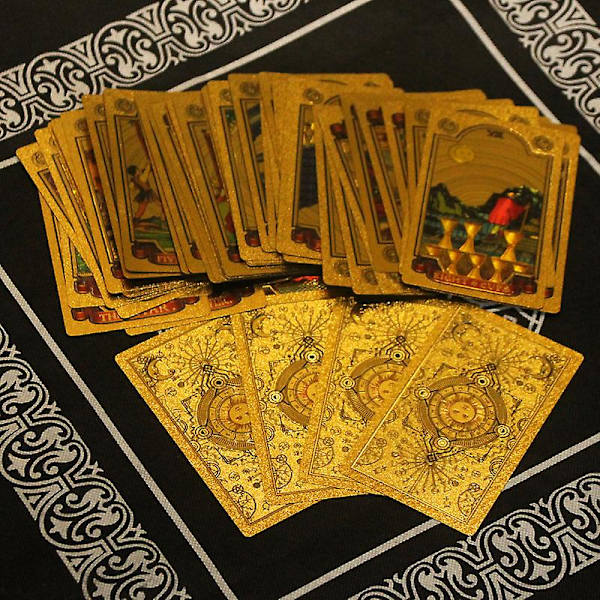Luksuriøs Guldfolie Tarot Oracle Kort Spådom Skæbne Høj Kvalitet Tarot Deck Kort