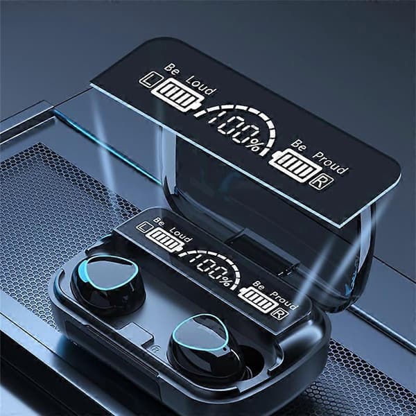 Trådløst Headset Tws Bluetooth V5.1 LED Display Stereo Mini Øreprop Headset med Mikrofon Håndfri