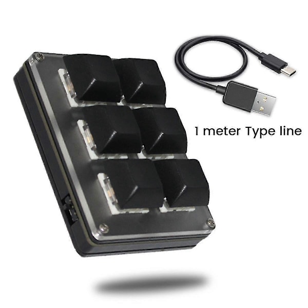 6-knappars Trådlöst Anpassningsbart Tangentbord 2.4g Usb Bluetooth -läge Tangent Anpassning Hot-swappable Tangenter