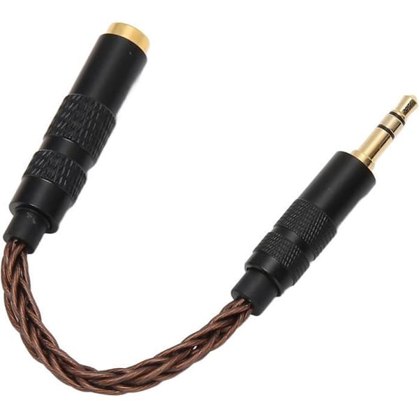Premium 4,4 mm hunn til 3,5 mm hann stereoadapter, gullbelagte kontakter, PZCC bronse