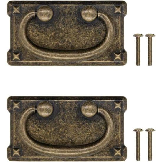 Skuffehåndtag - LARGEIGHT - Antik foldbar - Bronze - Vintage - Sæt med 2