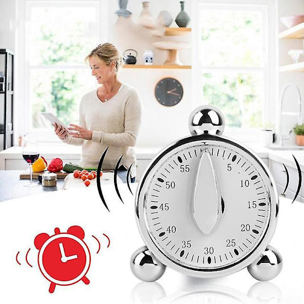 60 minutters Mekanisk Kogepåmindelsesalarmur til Køkken Tidsindstilling Hfmqv
