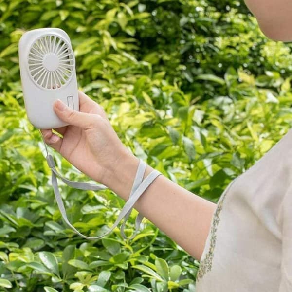 Mini bærbar personlig ventilator – Justerbar blæserhastighed – USB genopladelig – ABS materiale – Hvid