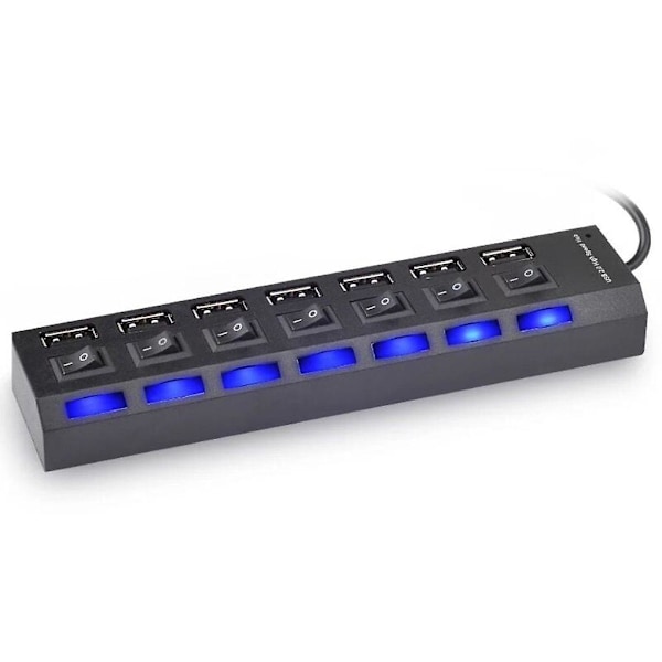 7-ports USB-hub, USB-konverterhub, USB-adapterhub