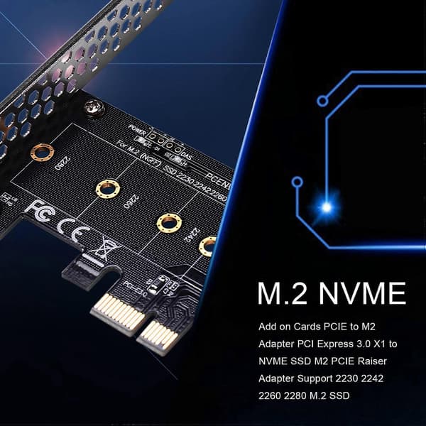 Lisäkortit PCIE - M2-sovitin PCI Express 3.0 X1 - NVME SSD M2 PCIE -korotussovitin tukee 2230 2