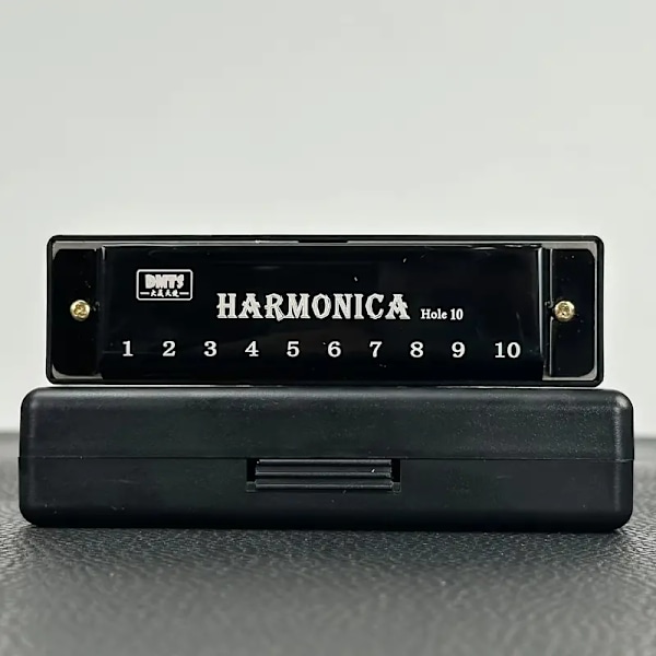 Kompakti 10-Reikäinen Titan Mini Harmonikka - Täydellinen Aloittelijoille & Opiskelijoille, Ihanteellinen Lahja tai Palkinto Hopearenkaalla