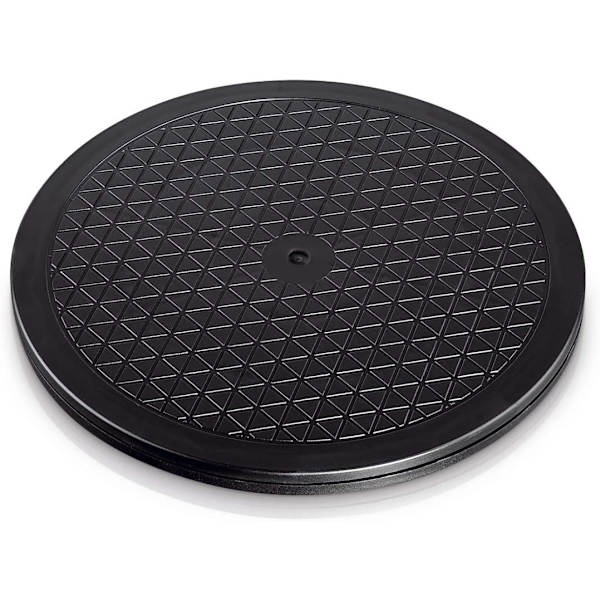 Universell rund bricka (30 cm, perfekt för TV, högtalare, skärmar, köksmaskiner) Svart