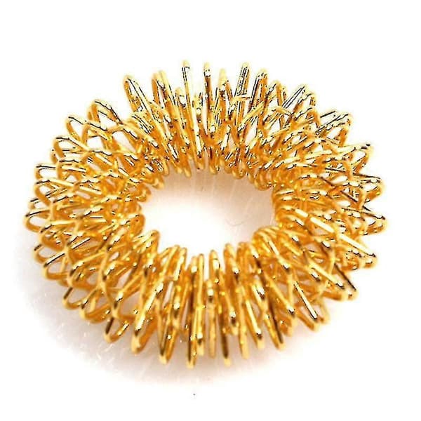 Hot Sælgende Finger Massage Ringe Akupunktur Ringe Massage Ringe (2 Stykker - Guld)