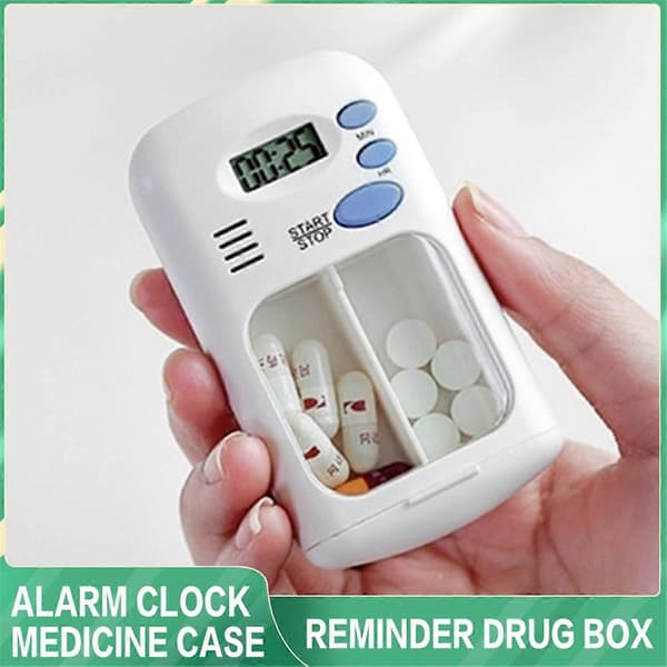 Mini Bärbar Pillerpåminnelse Timer Elektronisk Box Organizer LED-Display Medicin Fodral Klocka Påminnelse
