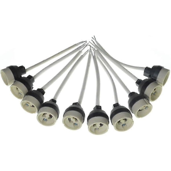 10x GU10 Pærekontakter lampetilkobling for nedfelt belysning lampebase og spotlights LED-pære