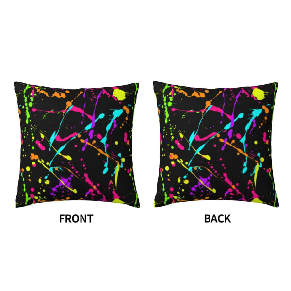 Glødende Neon Splatter 5 Putesett Dekorative Putesett Putetrekk For Hjem Sofa Seng Innendørs 18 X 18 Tommer