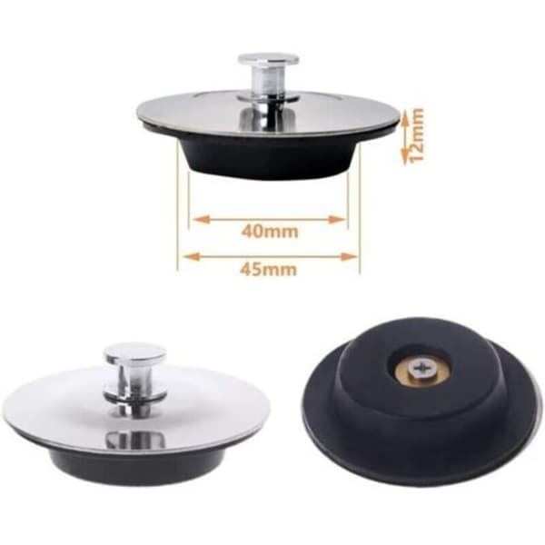 Afløbsprop, universelle afløbspropper Ø 42 til 45 mm, badekarprop