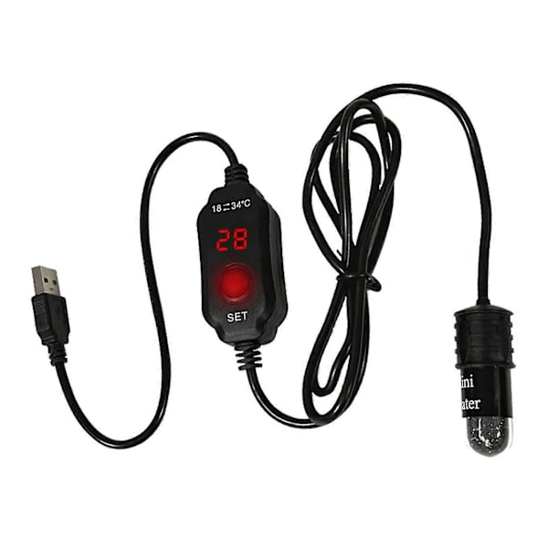 Justerbar 10w Mini Akvarievarmer Nedsænkelig Fiskekum Varmer Med Digital Display Termostat Til 1-3 Gallons Vandtank zy