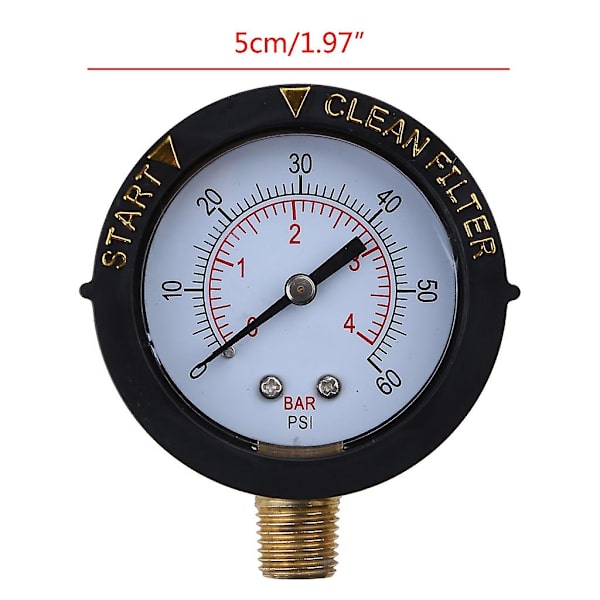 Kompakt tryckmätare 0-60 Psi 190058 Ersättning för Pentair- & Hayward Pool