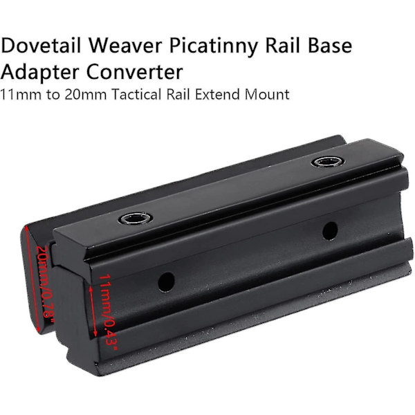 Taktisk kikarsikte repbas 11mm till 20mm adapterfäste för Picatinny/weaver rälsfäste