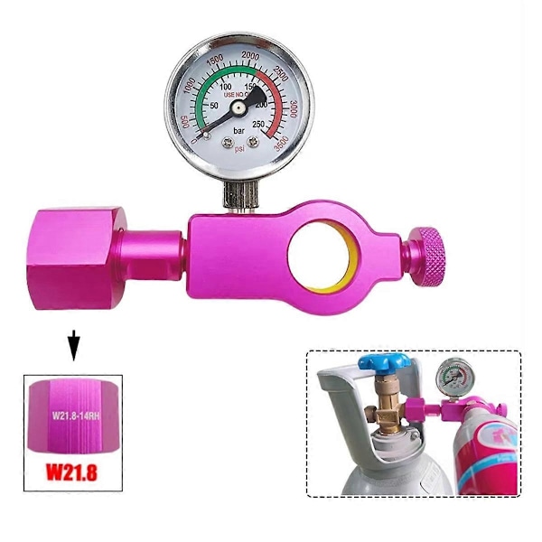 Co2 Sylinder Refill Fyllestasjon Adapter for (Terra DUO Art) Rosa Hurtigkobling Co2 Sylinder W21.8