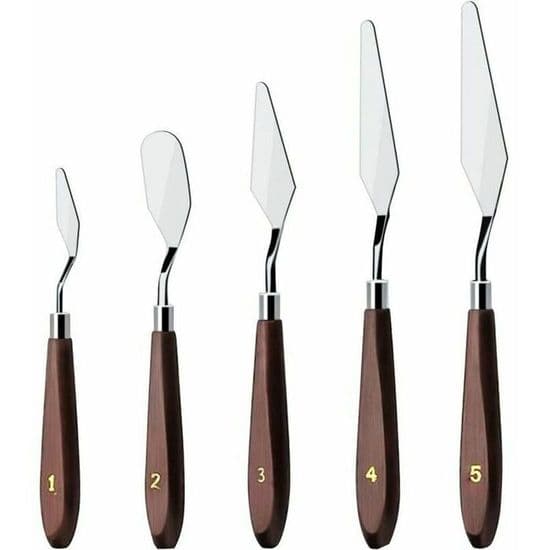 Kagecremespatel - LARGEIGHT - 5-delt sæt - Rustfrit stål - Mørkebrun - Ergonomisk