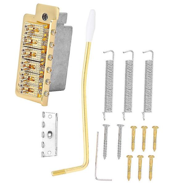 Guld ST Gitarr Tremolo System - Rulle Enstaka Låsning Vibrato Brygga Stränghållare