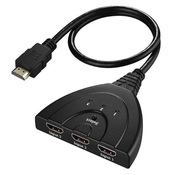 Hdmi-splitters och switchar hdmi-port hane till hona 3 ingångar 1 utgång splitterkabeladapterkonverter 1080p