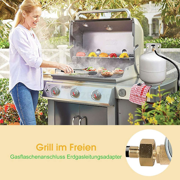 Camping Kogeplade Gasadapter 1/2 Tomme Hun x 1/4 Tomme Han Gevind Gasslange Adapter Gas Kogeplade Camping Kogeplade Adapter 2 Stk