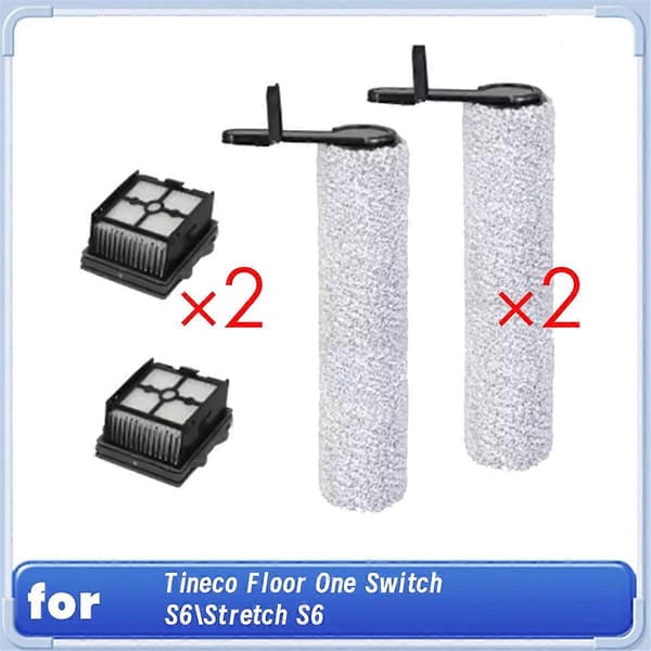 Rullebørste HEPA Filter Tilbehør til Tineco Floor One Switch S6/Stretch S6