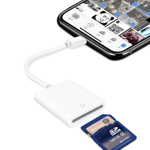 Praktisk hukommelseskortlæser med lightning-interface