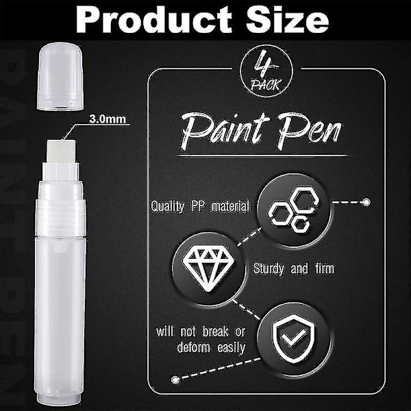 4-pack pennor 15 mm tomma akrylpennor