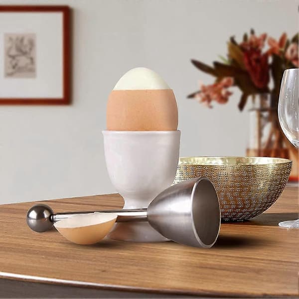 Eggedelere, Eggkutter Kjøkken Eggåpner Verktøy Eggknekker Fjerner Eggeskallseparator for Harde Myke Kokte Egg