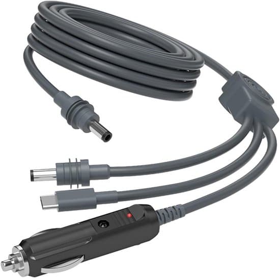 3-i-1 Biloplader med USB-C til DC, 3 Meter, 100W, Multi-Port Opladerkabel til Starlink Mini og Andre Enheder