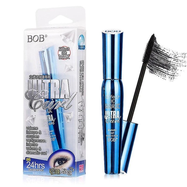 Bob 3d Fiber Lashes Mascara Makeup Bläck Gel Naturliga fibrer Vattentät Förlängning Curling