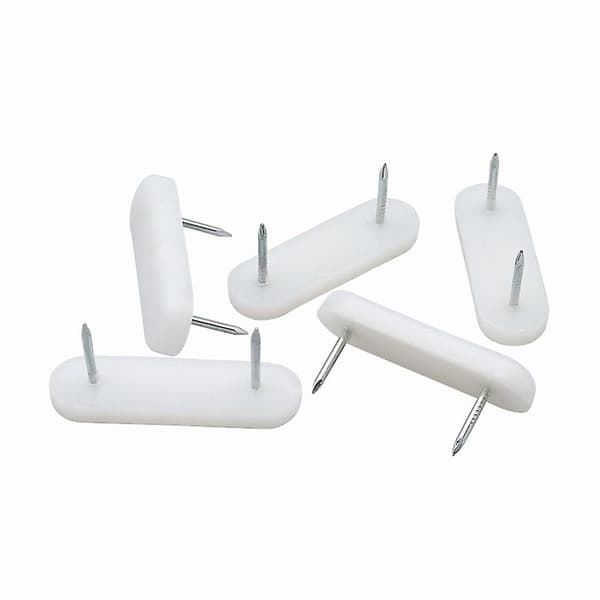 32 stk. Plastglider med spiker / Hvit / Rektangulær / Plastgliderføtter for møbler, beste kvalitet fra