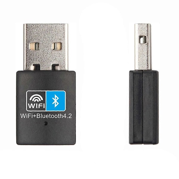USB Wifi Bluetooth-kompatibel Adapter V4.2 Trådløst Nettverkskort Wifi Antenne Sender PC Lan Int