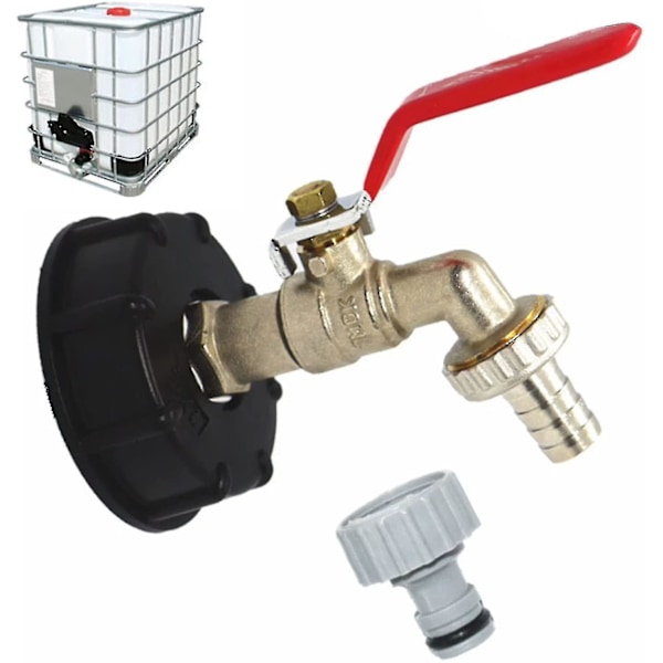 Tank Tap 1000l S60x6 Ibc Tap Connector Med 1/2\" Slanganslutning, Avtappningsadapter För Trädgårdskran, För Tankadapter (1 Styck) A
