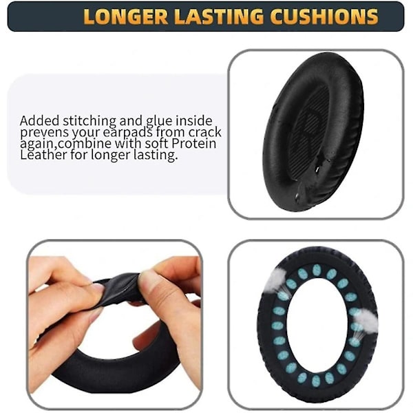 Ørepude til Bose Quiet Comfort 35 - QC35 Sort_as