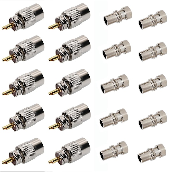 10-pack PL259 lödkontakt med reducer för RG8, RG-213 koaxialkabel