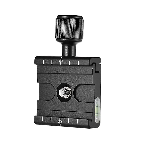 Andoer QR-50 Snabbfäste Platta Klämma Adapter med Inbyggd Vattenpass för Arca Swiss RRS Wimberl